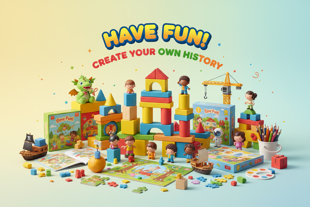 Toys and Games, HAVE FUN!, CREATE YOUR OWN HISTORY